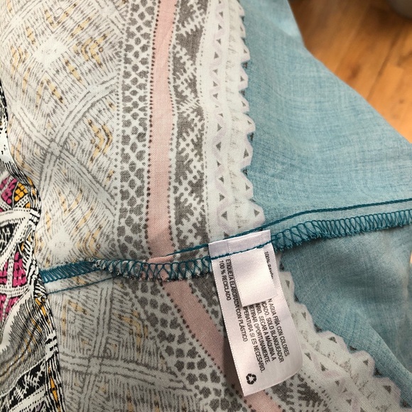 Xhiliration Teal Mosiac Boho Dress - Picture 12 of 15